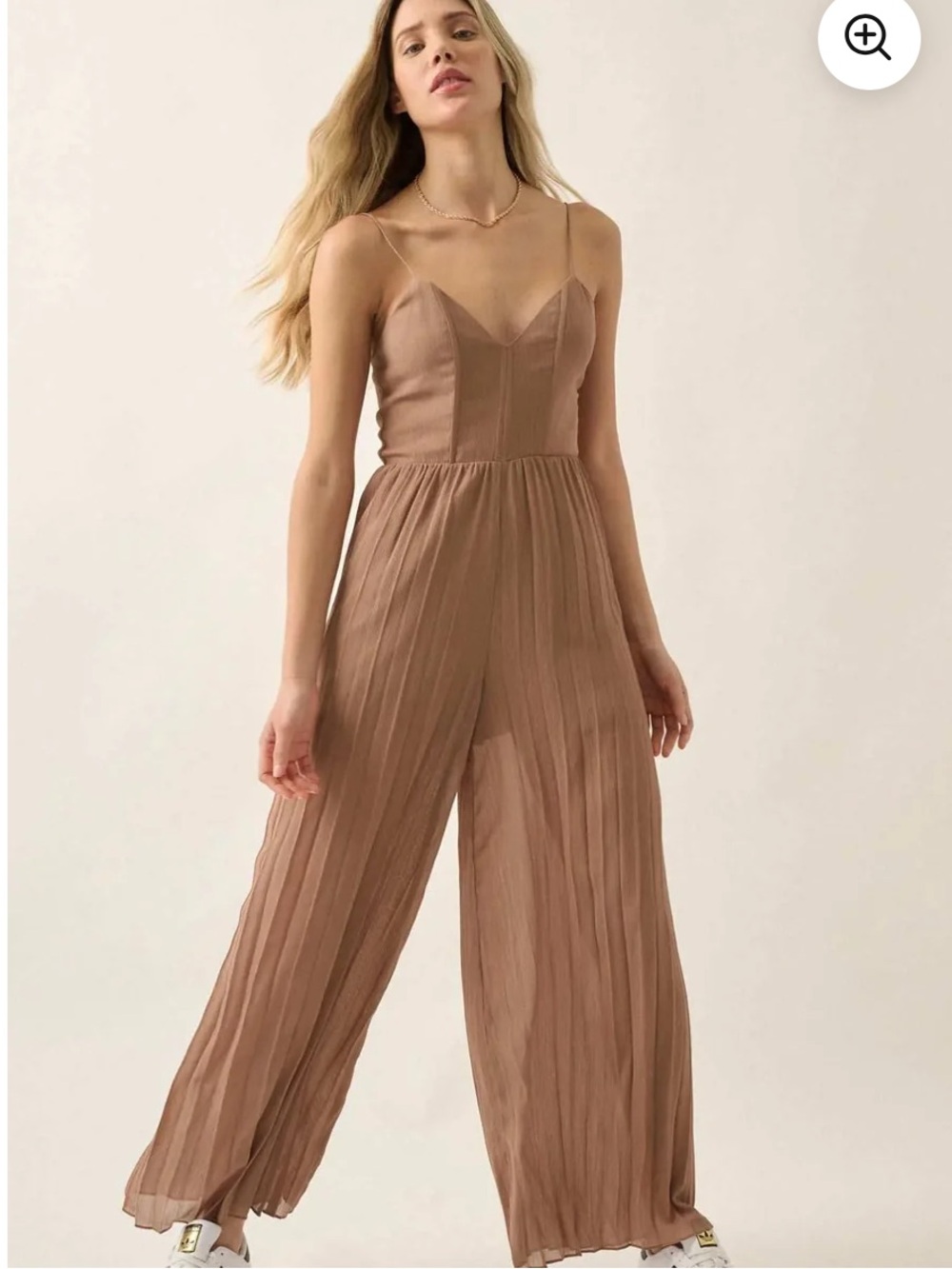 NWT Promesa In Vogue Accordion Pleated Wide-Leg Corset Jumpsuit Sz: L